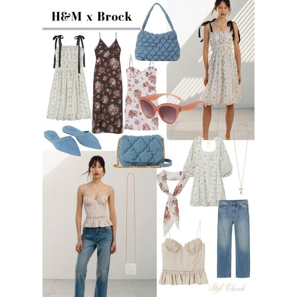 Brock Collection x H&M Sz EU 41 US 9.5 Light Wash Denim Pointed Flats Mules - Picture 8 of 8